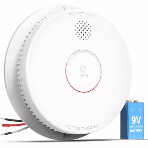 SITERWELL Hardwired Interconnected Smoke Detector, Photoelectric Smoke Alarm with 9V Backup Battery,